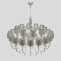 Lampadario Contemporaneo Eva In Plastica Cemento Alluminio 30 Luci EVA-S20-10-V70