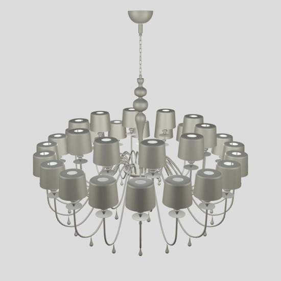 Lampadario Contemporaneo Eva In Plastica Cemento Alluminio 30 Luci EVA-S20-10-V70