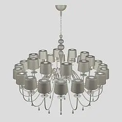 Lampadario Contemporaneo Eva In Plastica Grigio Scuro Alluminio 30 Luci
