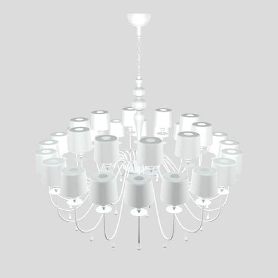 Lampadario Contemporaneo Eva In Plastica Bianche Alluminio 30 Luci EVA-S20-10-V95