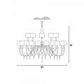 Lampadario Contemporaneo Eva In Plastica Bianche Alluminio 30 Luci EVA-S20-10-V95