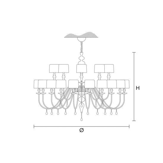 Lampadario Contemporaneo Eva In Plastica Bianche Alluminio 30 Luci EVA-S20-10-V95
