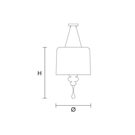 Lampadario Contemporaneo Eva In Plastica Bianco Alluminio 4 Luci EVA-S3-1-V95