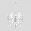 Lampadario Contemporaneo Eva In Plastica Bianco Alluminio 5 Luci EVA-S5-V95
