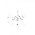 Lampadario Contemporaneo Eva In Plastica Bianco Alluminio 5 Luci EVA-S5-V95