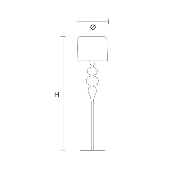 Piantana Contemporanea Eva In Plastica Grigio Alluminio 4 Luci EVA-STL-3-1-V72