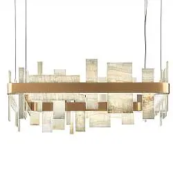 Lampadario Contemporaneo Honicè Metallo Oro E Onice Led 28,1W