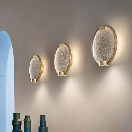 Applique Contemporanea Horo Metallo Ottone Vetro Fumè Led 14,4W HORO-A-FM