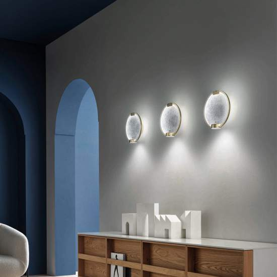 Applique Contemporanea Horo Metallo Ottone Vetro Trasparente Led 14,4W HORO-A-TR