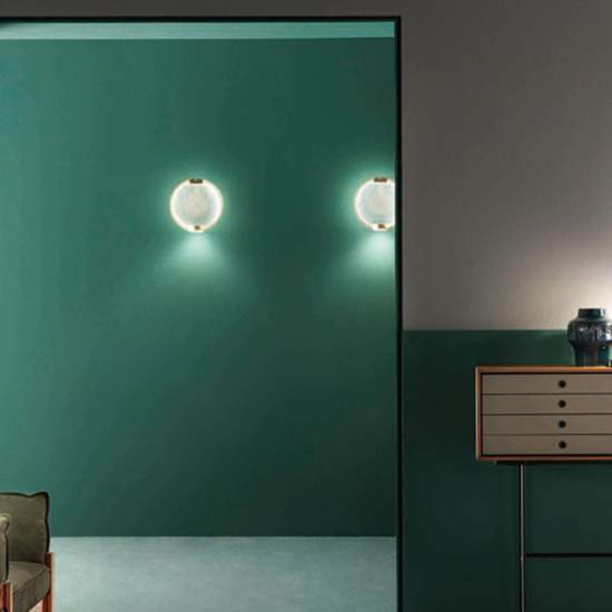 Applique Contemporanea Horo Metallo Ottone Vetro Trasparente Led 14,4W HORO-A-TR
