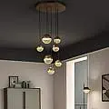 Lampadario Moderno Iglù Metallo Bronzo 7 Luci IGLU-S7