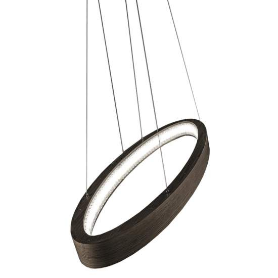 Lampadario Contemporaneo Libe Metallo/Legno Rovere E Cristallo Led 86,5W LIBE-ELLIPSE-S-120
