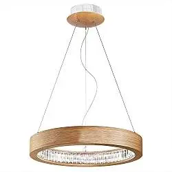 Lampadario Contemporaneo Libe Metallo/Legno Rovere E Cristallo Led 144W