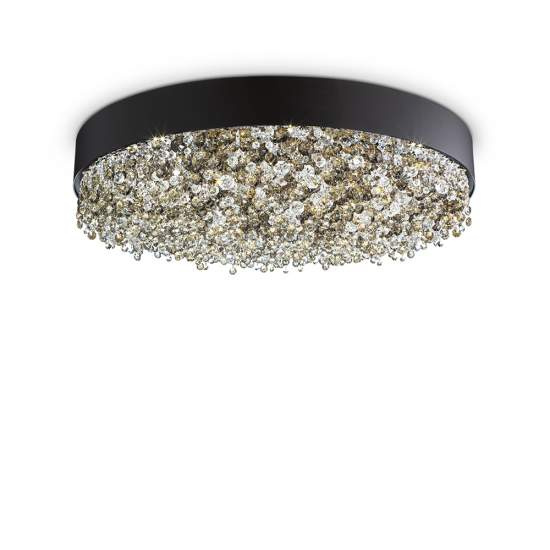 Plafoniera Contemporanea Olà Metallo Nero E Cristallo Led 31,2W OLA-PL6-90-V90
