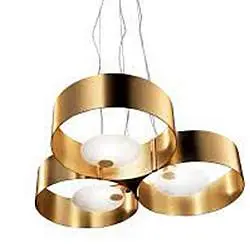 Lampadario Contemporaneo Sound Metallo Oro Vetro Led 13,5+13,5W