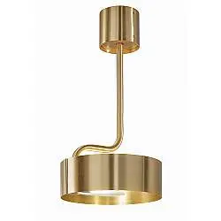 Lampadario Contemporaneo Sound Metallo Oro E Vetro Led 4,4+4,4W