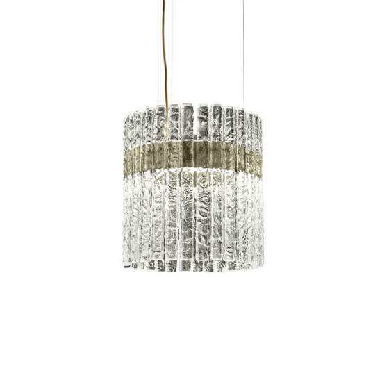 Sospensione Classica Vegas Metallo Avorio Vetro Led 18W VEGAS-S-RD-40