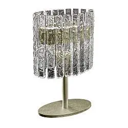 Lampada Da Scrivania Classica Vegas Metallo Avorio Vetro Led 10,8W