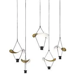 Lampadario Contemporaneo Vollee Metallo Oro Led 31W