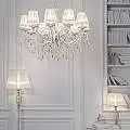 Lampadario Shabby Chic Grace Metallo Bianco 10 Luci ARM247-10-G