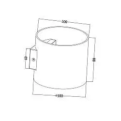 Applique Da Parete Moderno Rond Alluminio Nero 1 Luce G9 50W