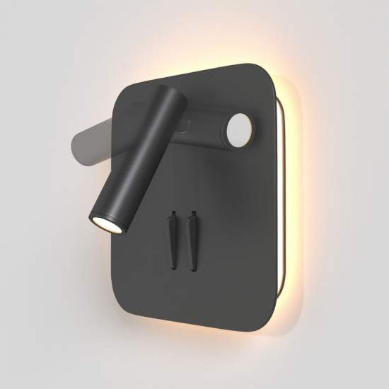 Applique Da Parete Moderno Ios 176 Alluminio Nero Luce Led Integrato 10W C175-WL-01-6W-B