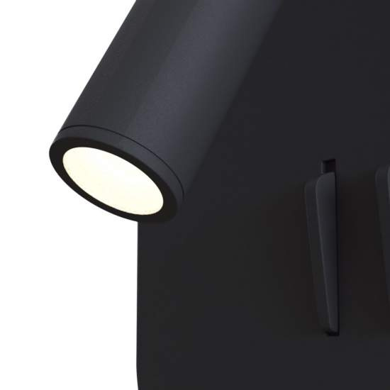 Applique Da Parete Moderno Ios 176 Alluminio Nero Luce Led Integrato 10W C175-WL-01-6W-B