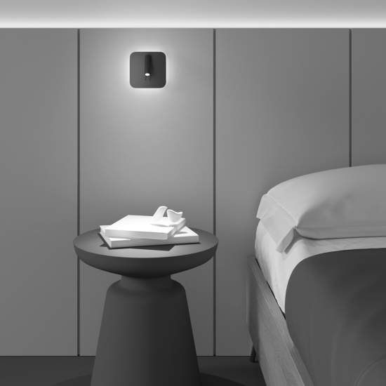 Applique Da Parete Moderno Ios 176 Alluminio Nero Luce Led Integrato 10W C175-WL-01-6W-B