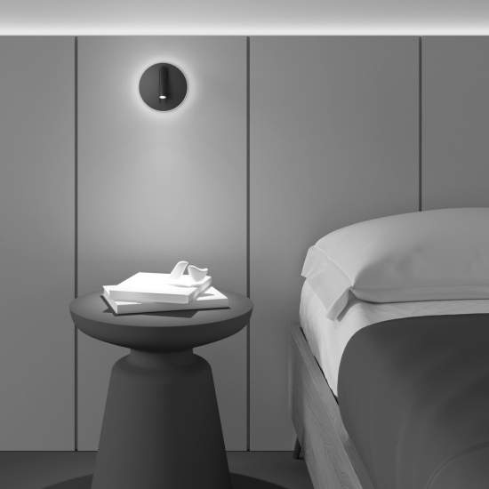 Applique Da Parete Interno Moderno Ios 176 Alluminio Nero Luce Led Integrato 10W C176-WL-01-6W-B
