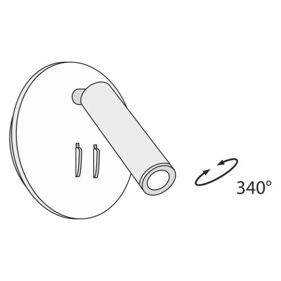 Applique Da Parete Interno Moderno Ios 176 Alluminio Nero Luce Led Integrato 10W C176-WL-01-6W-B