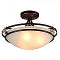 Plafoniera Contemporanea Combinare Metallo Bronzo 3 Luci Diffusore In Vetro C232-CL-03-R