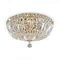 Plafoniera Contemporanea Basfor Metallo Oro 3 Luci Diffusori Tessile DIA100-CL-03-G