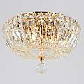 Plafoniera Contemporanea Basfor Metallo Oro 3 Luci Diffusori Tessile DIA100-CL-03-G