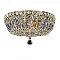 Plafoniera Contemporanea Basfor Metallo Oro 3 Luci Diffusori Tessile DIA100-CL-03-G