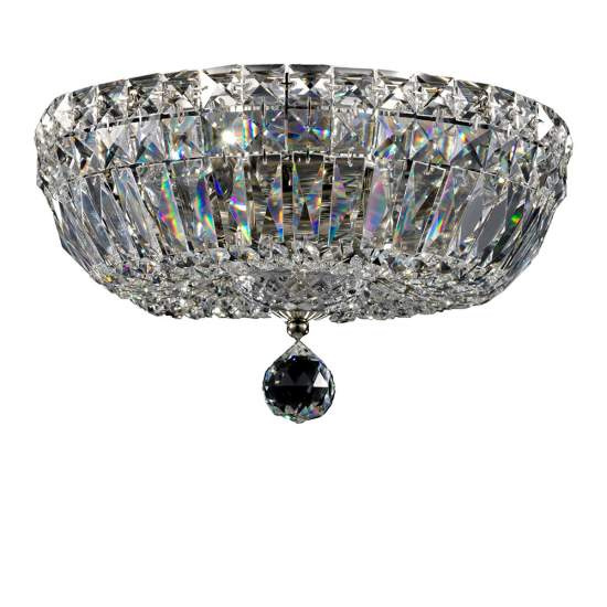 Plafoniera Contemporaneo Basfor Metallo Nichel 3 Luci Diffusori Cotone DIA100-CL-03-N