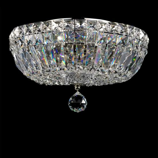 Plafoniera Contemporaneo Basfor Metallo Nichel 3 Luci Diffusori Cotone DIA100-CL-03-N