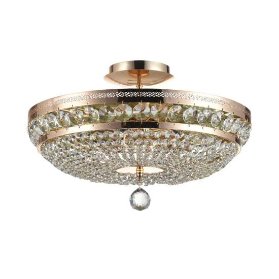 Plafoniera Contemporanea Ottilia Metallo Oro 6 Luci Diffusori Metallo DIA700-CL-06-G