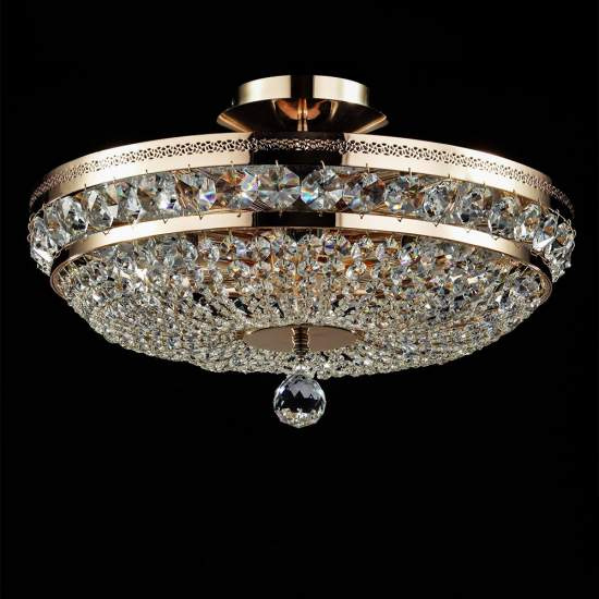 Plafoniera Contemporanea Ottilia Metallo Oro 6 Luci Diffusori Metallo DIA700-CL-06-G
