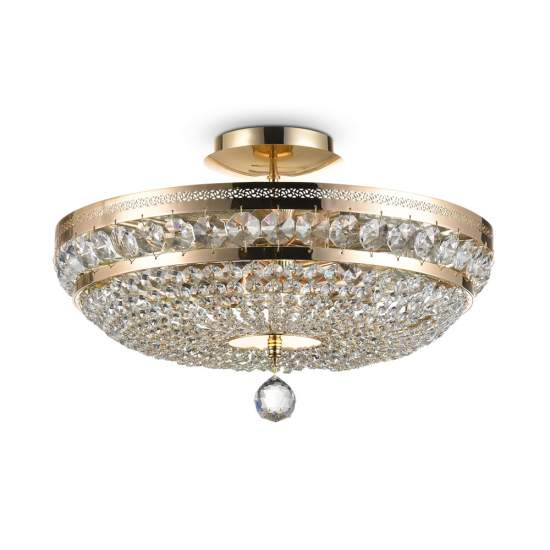 Plafoniera Contemporanea Ottilia Metallo Oro 6 Luci Diffusori Metallo DIA700-CL-06-G