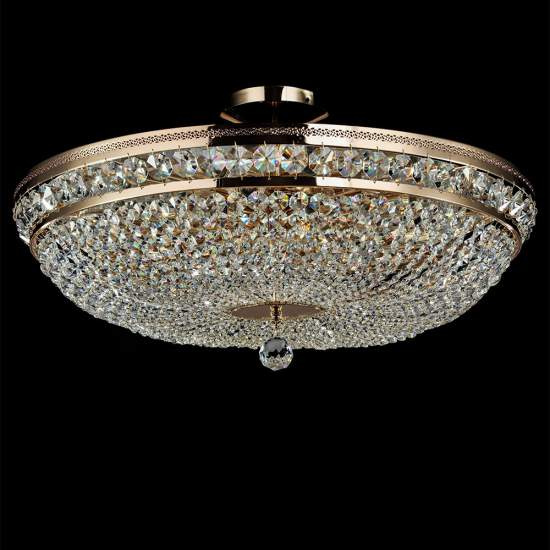 Plafoniera Contemporanea Ottilia Metallo Oro 12 Luci Diffusori Metallo DIA700-CL-12-G