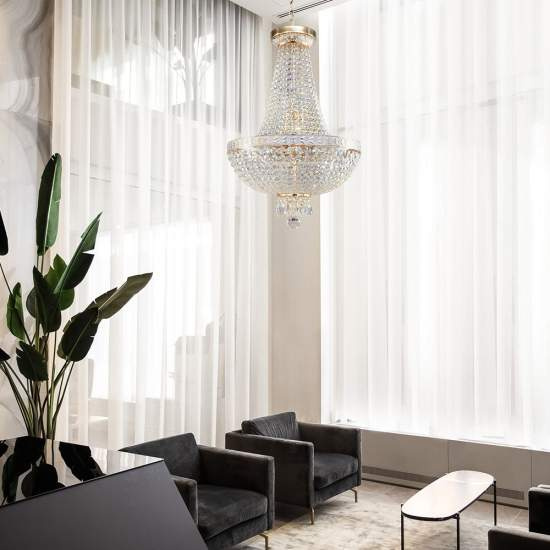 Lampadaro Contemporaneo Bella Metallo Oro 6 Luci Diffusori Metallo DIA750-TT40-WG