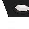 Doppio Faretto Da Incasso Moderno Atom Alluminio Nero 2 Luci Diffusore Tessile | Maytoni