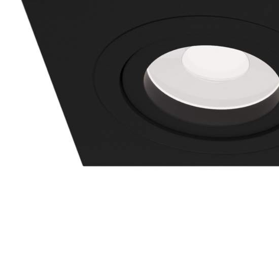 Doppio Faretto Da Incasso Moderno Atom Alluminio Nero 2 Luci Diffusore Tessile | Maytoni