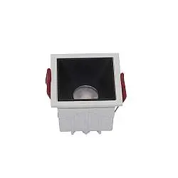 Faretto Incasso Moderno Alfa Led Alluminio Bianco Diffusore Nero Dimm.