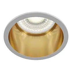 Faretto Da Incasso Moderno Reif Alluminio Bianco 1 Luce Diffusore Oro