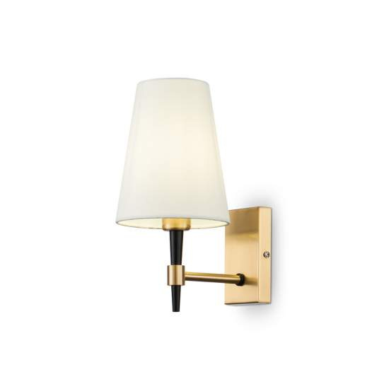 Applique Contemporanea Zaragoza Metallo Ottone 1 Luce Diffusore In Pvc Bianco H001WL-01BS