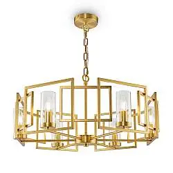 Lampadario Contemporaneo Bowi Struttura In Metallo Colore Oro 6 Luci