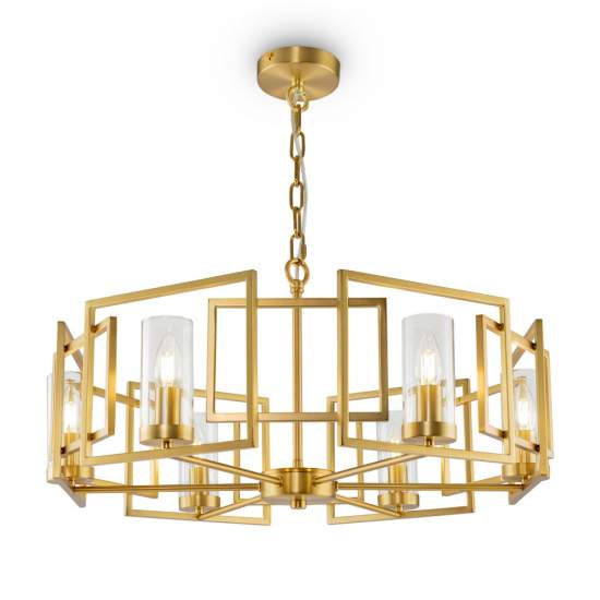 Lampadario Contemporaneo Bowi Struttura In Metallo Colore Oro 6 Luci H009PL-06G