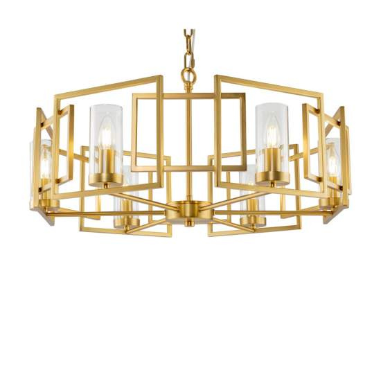 Lampadario Contemporaneo Bowi Struttura In Metallo Colore Oro 6 Luci H009PL-06G