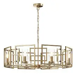 Lampadario Contemporaneo Bowi Struttura In Metallo Colore Oro 8 Luci